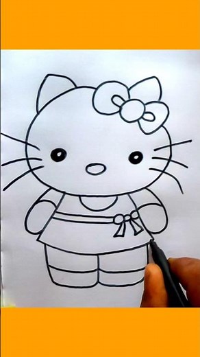 How to draw a Hello kitty easily with pencil || #drawing #kitty #pencil #artist #viral