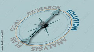 compass with needle moving to the word: solution, business concept (3d render)