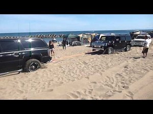 Car Sand Stuck Toyota Landcruiser ランクル100 Ｈ２ サバーバン 砂浜 スタック 脱出