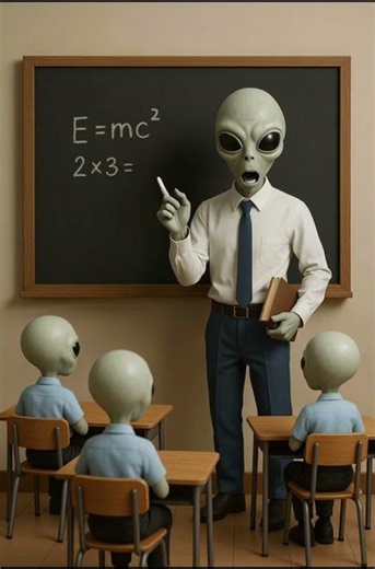 An Alien teaching in the classroom ⬛️🏫👨‍🎓👨‍🏫👽 #school #students #teacher #class #lesson #alien