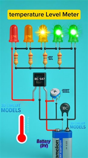 3D Temperature Sensor System | Smart Heat Detection Model #shorts #viral #actingchallenge