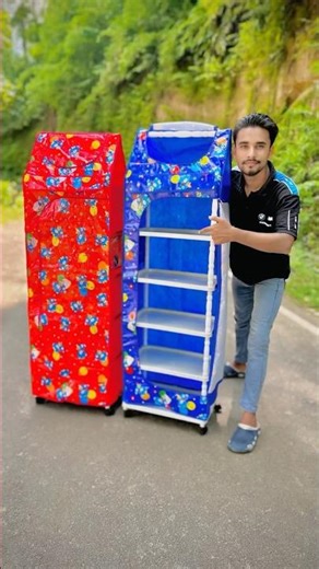 Amar 2ta PVC Collapsible Wardrobe Unboxing 🔥| গর সুন্দর কোরার Idea 😀|| #shorts