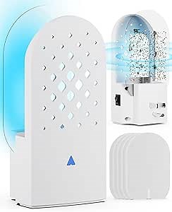 Double-Sided Glue Card Fly Trap Indoor with Plug-in UV Light, Noiseless Fruit Fly Traps for Indoors, Gnat Traps for House Indoor Pest Control, Sticky Mosquito Trap Flying Insect Trap Killer Catcher