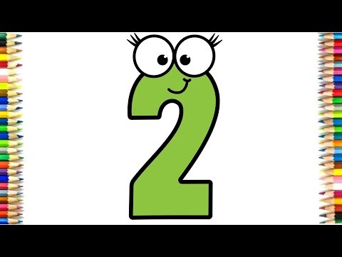 How to Draw Number 2 | Easy Step by Step | Kids Drawing and Coloring