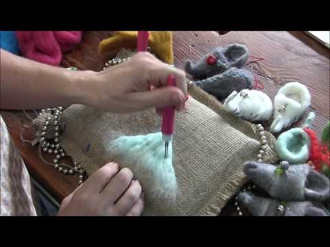 How to Needle Felt Elf Shoe Ornaments by Sarafina Fiber Art
