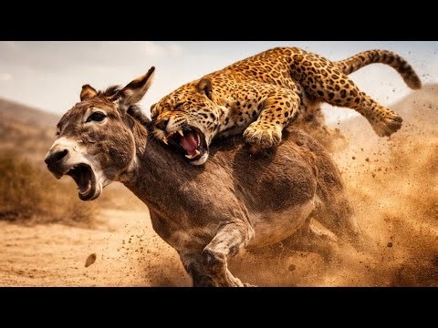 Jaguar vs Donkey – Desert Survival Fight You Won’t Believe 😱