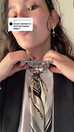 Réponse à @eno Comment porter le foulard façon cravate ? 🤭 #fashiontiktok #fashiontips #conseilsmode #foulardtutoriel #howtowear