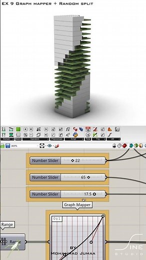 Grasshopper - EX 9 - Graph mapper + Random split #architecture #parametricdesign #grasshopper