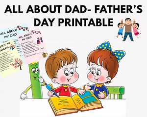 Father's Day Printable Worksheet: All About Dad Activity (PDF Download) - Etsy Canada