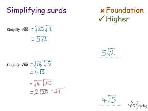 Simplifying surds | Higher GCSE | JaggersMaths