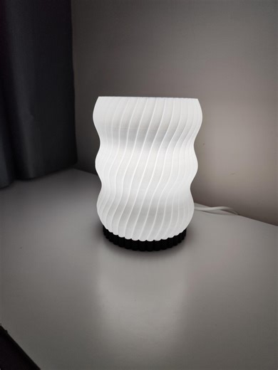 3D Printed Table Lamp STL File | Modern Wavy Design | Digital Download | Home Decor - Etsy