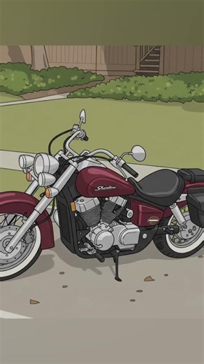 Harley Davison motorcycle in cartoon version