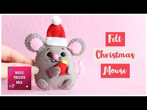 DIY: Christmas Mouse Felt Ornament | 2020 Symbol | Christmas Crafts.