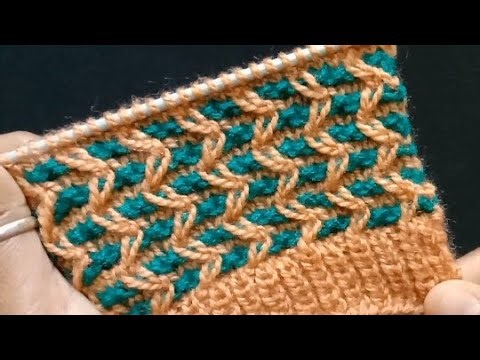 Two Colour Beautiful Sweater Design For Lady Cardigan Baby Dress And Cap / Kintting Stitch Pattern