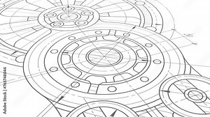 Engineering industrial background.Technical drawing .Technology banner.