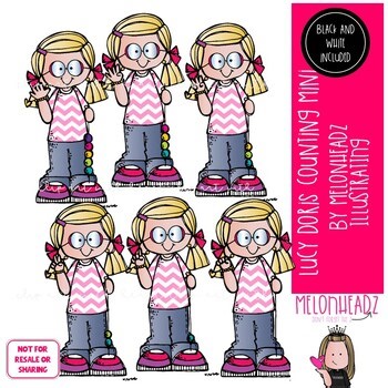Lucy Doris clip art, Counting, Melonheadz Character Mini