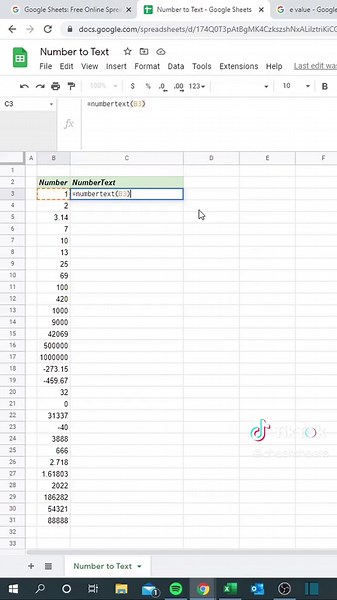 Converting Numbers to Words in Google Sheets