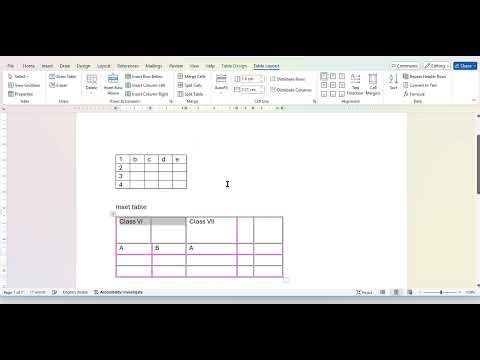 Word Processor: Tabular Presentation