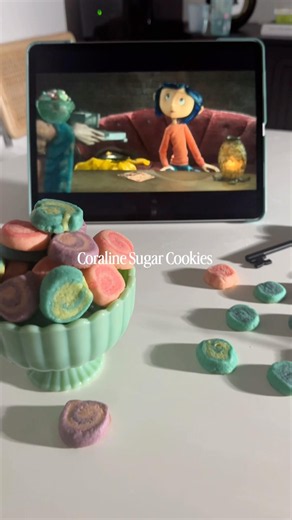 Coraline Sugar Cookies #coraline #sugarcookies #cozyfood #cozyrecipe