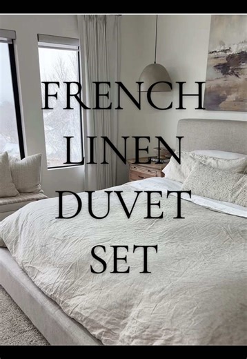 Linen Duvet Set that gives you luxury hotel sleep for way less ✨ breathable for hot sleepers, insanely cozy in cooler months, and it only gets softer over time so you’ll have it for years. @atlinia_home__ @Atlinia #linenduvet #duvetset #duvet #linen #linenbedding