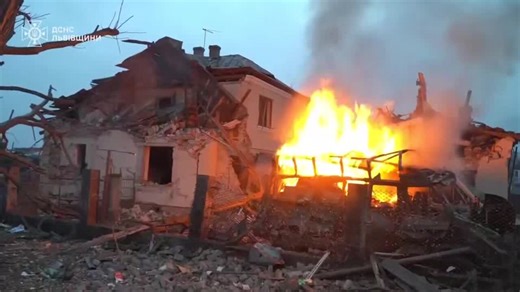 Residents rescued as buildings set on fire in Russian attack in Lviv