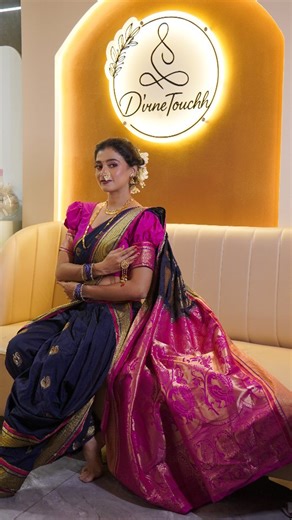 D'VINE TOUCHH on Instagram: ""Marathi Bride Makeup Look Maharashtrian bridal glam with Nauvari saree, Nath, and classic Peshwai style. Perfect for brides looking for authentic wedding makeup inspiration." . . . Outfits by:- @vaish4375 In frame:- @anjj_2512_ @anjali_2512_ 📸 :- @snapcaptures.222 . . . #ᴍᴀʀᴀᴛʜɪᴍᴜʟɢɪ #marathimakeup #bridalmakeuplook #weddingseasonindia #bridalfashionindia #makeupvibes #makeupreel #viralbridallook #marathiwedding #indianbridegoals #trendingbridallooks"