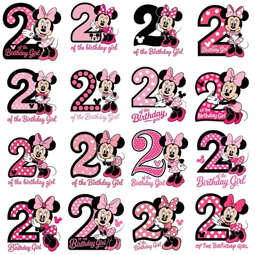 Minnie Mouse 2nd Birthday PNG Bundle, Birthday Girl PNG, Minnie Second Birthday Clipart, Pink Polka Dot PNG, Sublimation Design - Etsy Australia