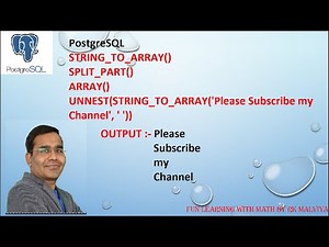 PostgreSQL ARRAY, string_to_array,unnest & split_part function split strings in Hindi #VD48