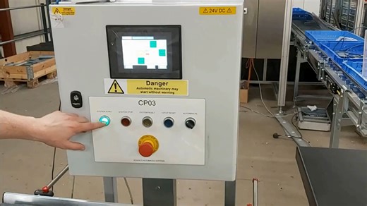 Here’s a conveyor assembly cell designed for an automotive environment. 👇 Operators select their work zone on the touchscreen HMI, and the tote automatically moves to the right zone, bypassing those not selected. At the chosen zone, operators can begin working directly from the tote. The tilt and raise functions make accessing parts more ergonomic, helping to keep workflows smooth and operators comfortable! | Advance Conveyor Group