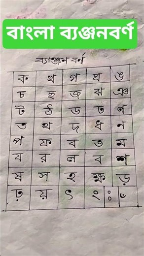 bengali alfabet writing ll Banjanbarna ll Bangla barnamala ll