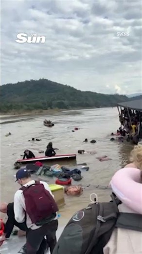 Terrified Brit tourists scream for help from SINKING boat in Laos