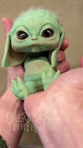 9K views · 5.9K reactions | So beautiful to me 梁梁  Have a great day,everyone! #tinybabyyoda#artdoll #loveyou#artdoll #little#fantasy #creaturesinmybag #prop #tinycreatures #fanart#starwars #sculpture#scifi #alien #siliconedoll | Creatures in my Bag | Facebook