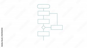 Block diagram, analysis scheme, logic, algorithm, flow chart self drawing animation. Animated structure, decision tree.