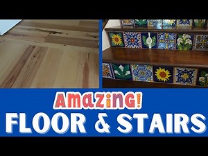WOOD FLOORING & OAK STAIRCASE INSTALLATION, COMPLETED PROJECT, TILE RISERS, MEXICAN CLAY TILE RISERS