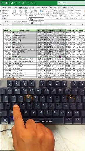 How to Print Selected Areas in MS Excel Using a Keyboard Shortcut #excel #ytshorts #officehacks #tip