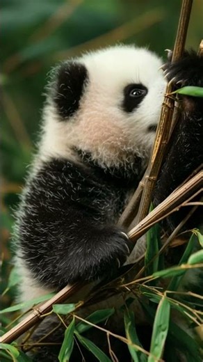 🐼 CUTE PANDA ASMR! Adorable Sounds of a Baby Panda Biting & Playing with Bamboo