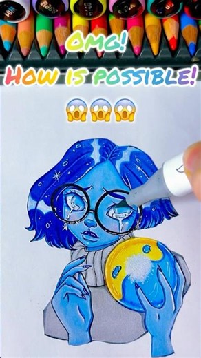 Drawing 💙 Sad from Inside out 2 😢 AS REAL HUMANS ✍️ How to go Viral