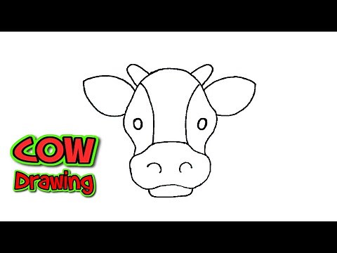 How to draw a Cow face step by step | Cow face sketch | Cow drawing cartoon
