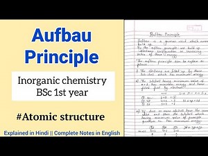 Aufbau Principle || Atomic structure || Easy Explanation Sem 1 Bsc Inorganic chemistry 1st Year
