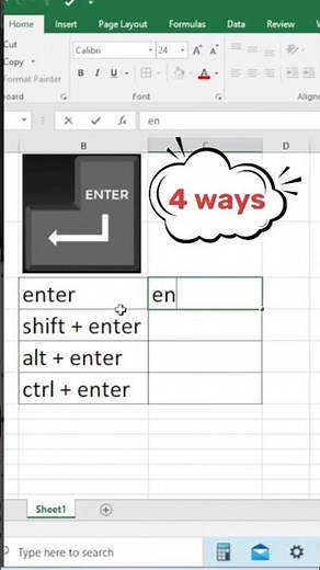 Excel Enter, Shift Enter, Alt Enter, Ctrl Enter: Powerful Data Entry Techniques #excel # #trick