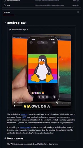 Use AirDrop on non-Apple hardware using Omdrop-Owl ⚡
