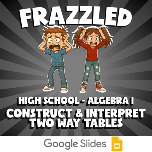 Construct & Interpret Two Way Tables FRAZZLED Math Game - No Prep Algebra 1