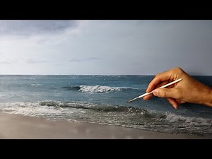 How to paint realistic water - beach wave painting tutorial