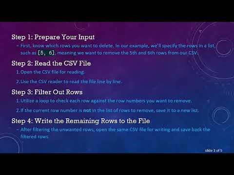 How to Delete Rows from a CSV File Using Row Numbers in Python