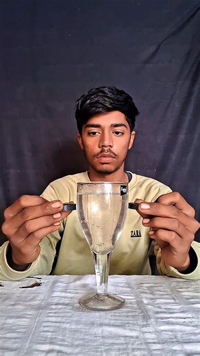 Experiment 04 on Instagram: "Magnet vs water gilash experiment shorts video"