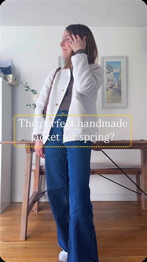 Made By Sally | ✂️ Sewing & Knitting Content Creator on Instagram: "I have been wearing this Ilford Jacket hack on repeat since we’ve had some sunshine and it’s been almost warm enough to not wear a ‘big coat’. This jacket is a great reminder to me of how much fun it is to play around with sewing patterns you already love and make them work even better for you. I had such fun tweaking this pattern to make a different version based on a High Street jacket I’d been inspired by. I cannot wait to ma