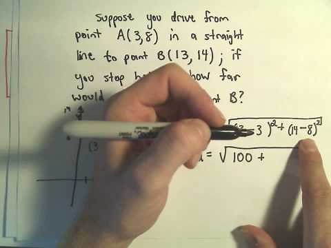 The Distance Formula and Finding the Distance Between Two Points - Example 1