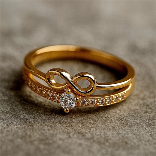 Gold Infinity Ring – Zircon Eternity, Promise Ring - Etsy Ireland
