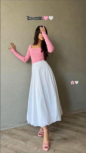 Styling my favorite Pink Crop Top & White Skirt! 💖 #OOTD#outfitinspo #outfitideas #shorts#oty#yt