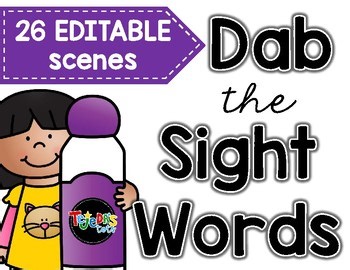 EDITABLE: Dab the Sight Words Color by Code Sight Words Coloring Pages